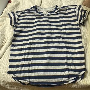Thread and Supply Pocket Tshirt in blue stripes
